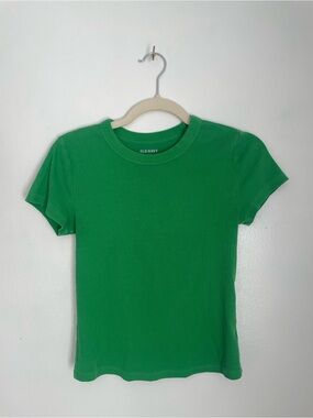 Old navy green fitted short sleeve shirt size small